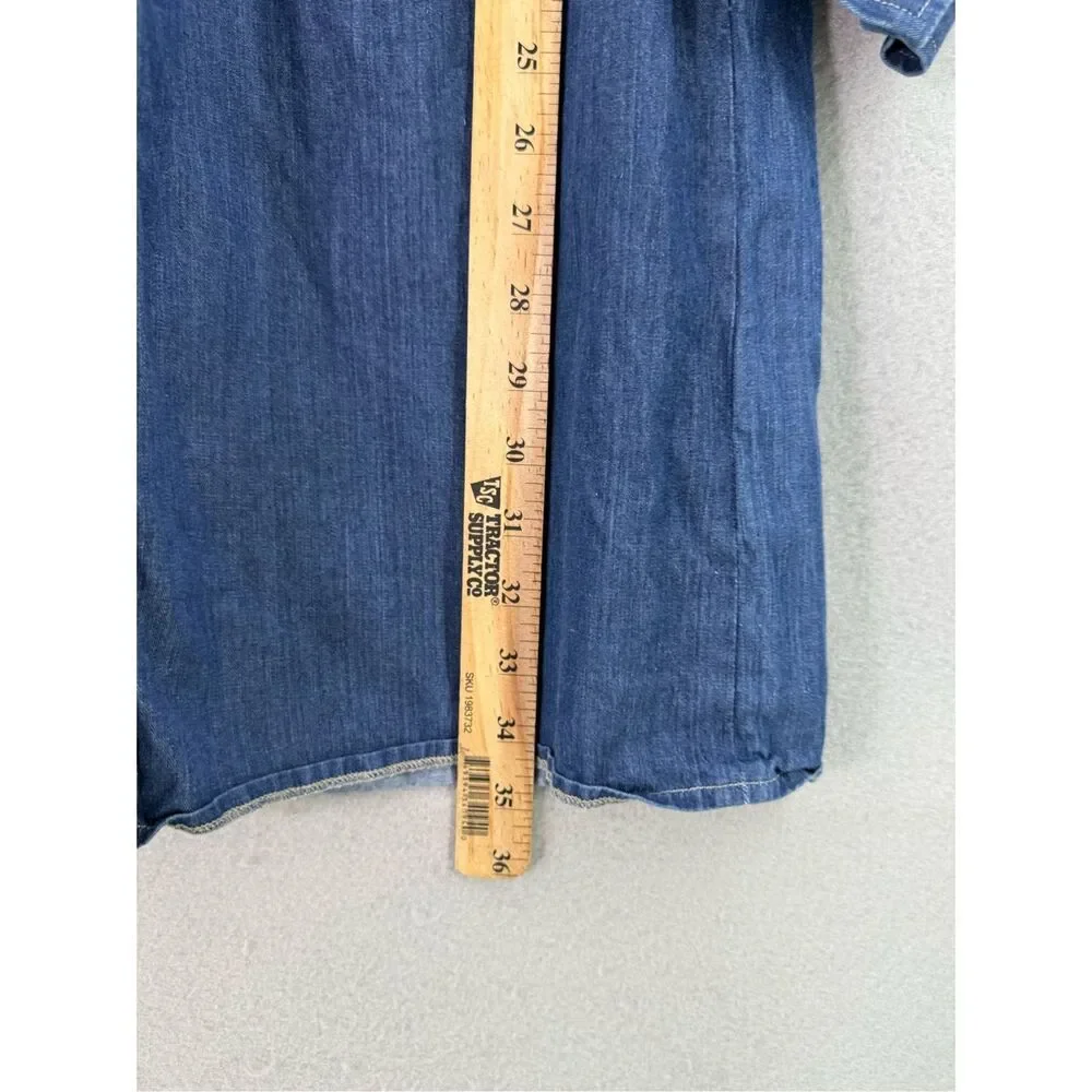 Coach Embroidered Denim Mini Shirt Dress Size 4 Made in Italy